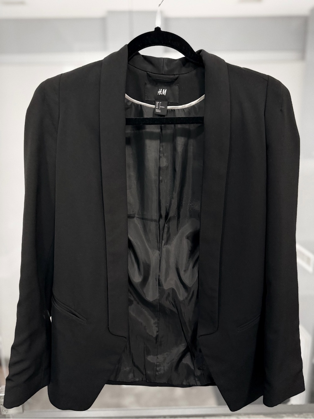 H&M Black Shawl-Collar Blazer